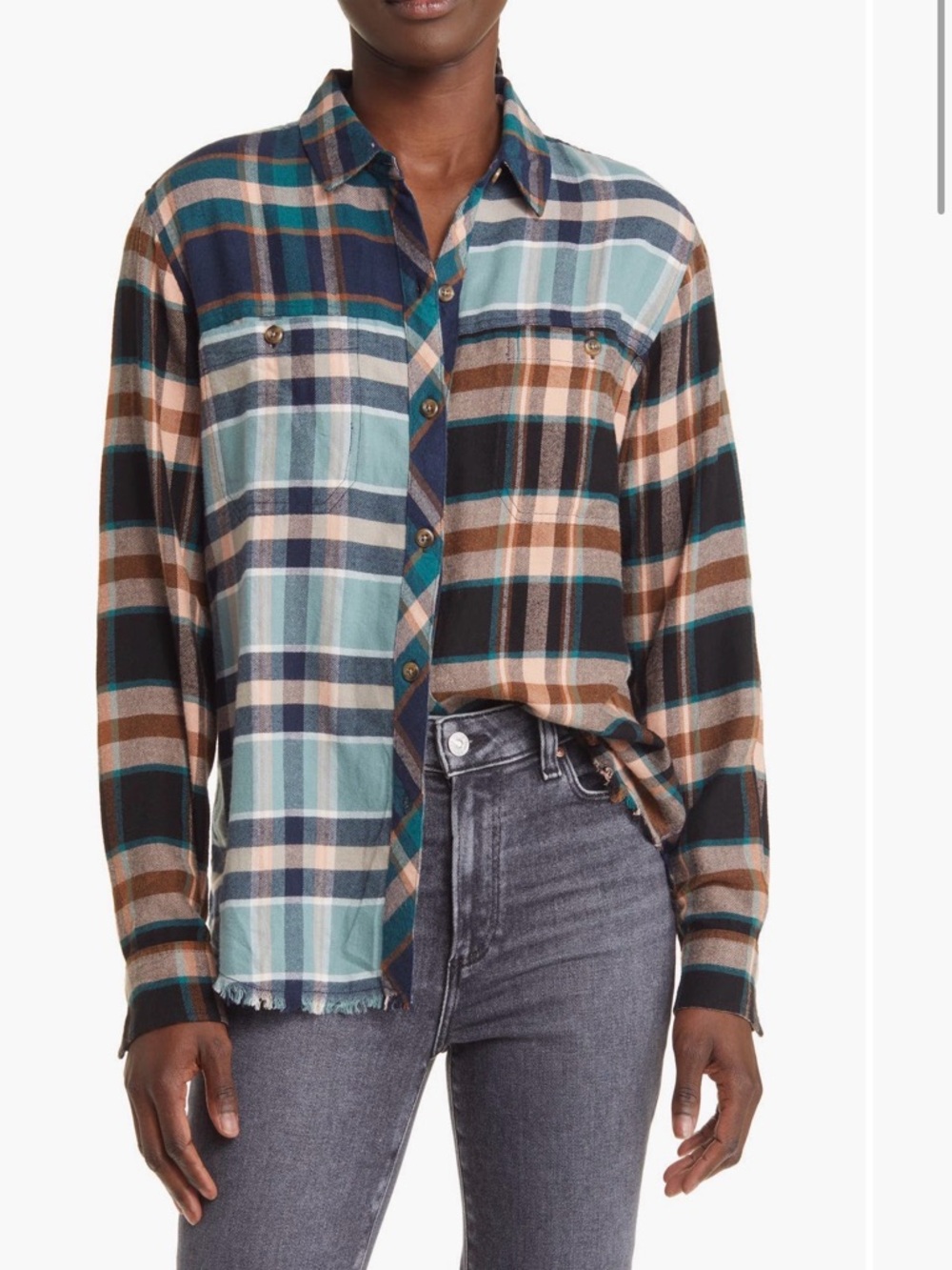 EUC Rails Brando mixed plaid button down shirt M